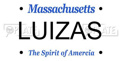 LUIZAS Massachusetts License Plate