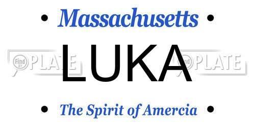 LUKA Massachusetts License Plate