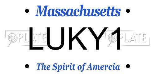 LUKY1 Massachusetts License Plate