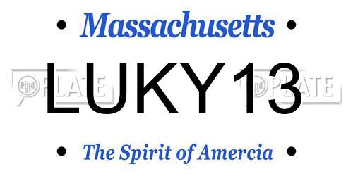 LUKY13 license plate in MA state