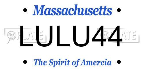 LULU44 Massachusetts License Plate