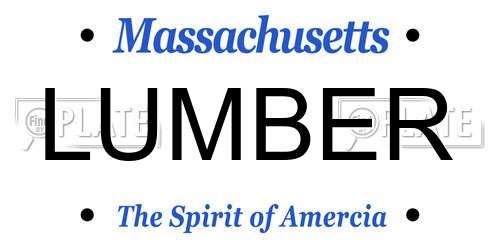 LUMBER Massachusetts License Plate