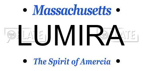 LUMIRA Massachusetts License Plate