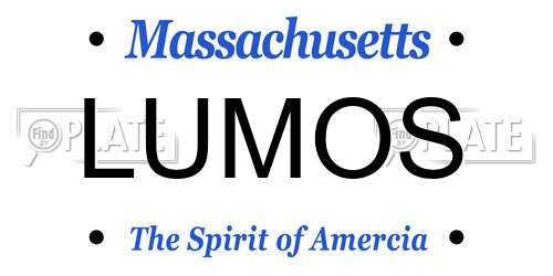 LUMOS Massachusetts License Plate