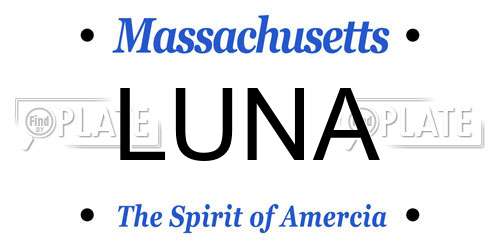 LUNA Massachusetts License Plate