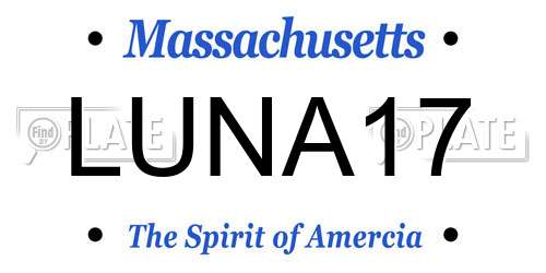 LUNA17 Massachusetts License Plate