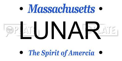 LUNAR Massachusetts License Plate