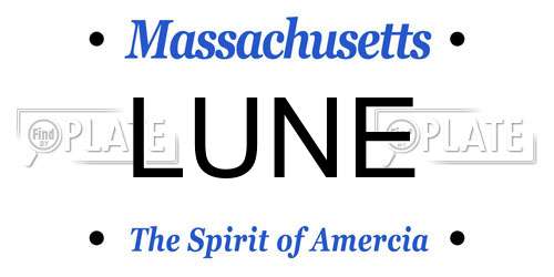 LUNE Massachusetts License Plate
