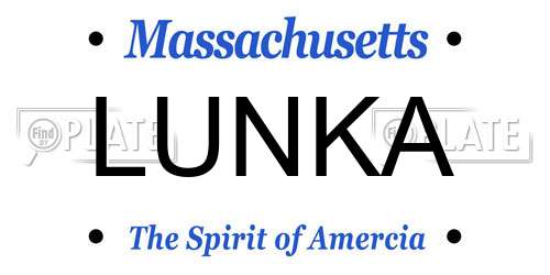 LUNKA Massachusetts License Plate