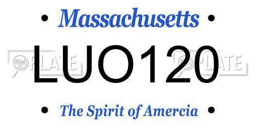 LUO120 Massachusetts License Plate