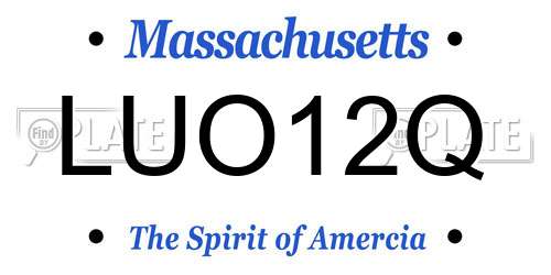 LUO12Q Massachusetts License Plate
