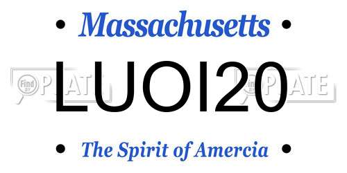 LUOI20 Massachusetts License Plate