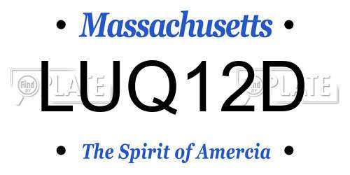 LUQ12D Massachusetts License Plate