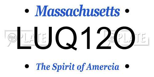 LUQ12O Massachusetts License Plate
