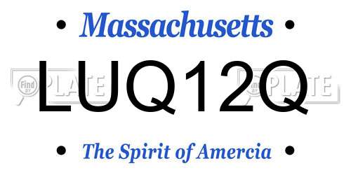 LUQ12Q Massachusetts License Plate