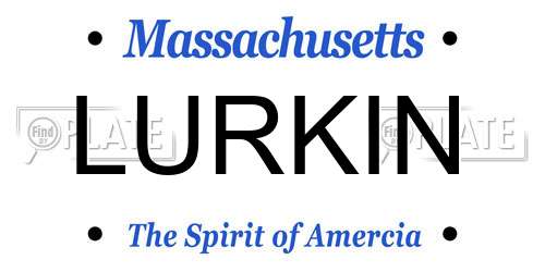 LURKIN Massachusetts License Plate