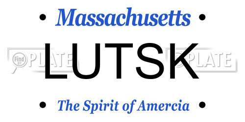 LUTSK Massachusetts License Plate