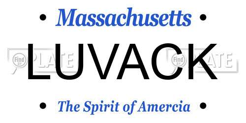 LUVACK Massachusetts License Plate