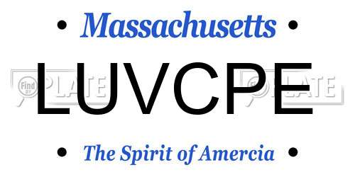 LUVCPE Massachusetts License Plate