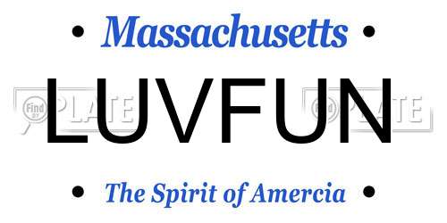 LUVFUN Massachusetts License Plate