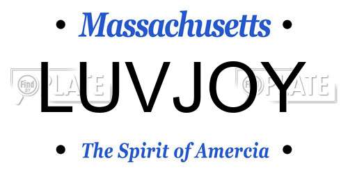 LUVJOY Massachusetts License Plate