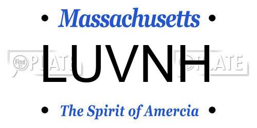LUVNH Massachusetts License Plate