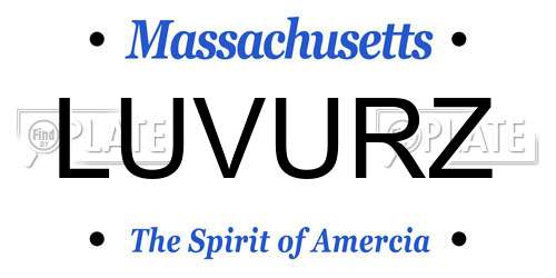 LUVURZ Massachusetts License Plate