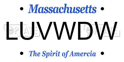 LUVWDW Massachusetts License Plate