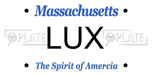 LUX Massachusetts License Plate