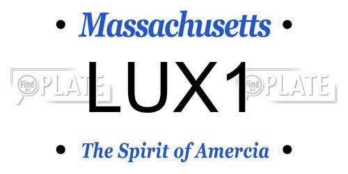 LUX1 Massachusetts License Plate
