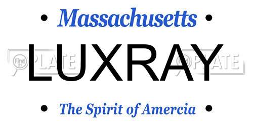 LUXRAY Massachusetts License Plate