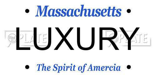 LUXURY Massachusetts License Plate