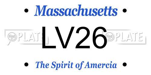 LV26 Massachusetts License Plate