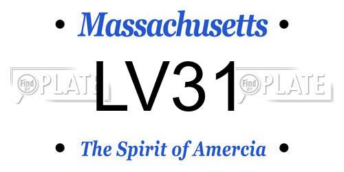 LV31 Massachusetts License Plate