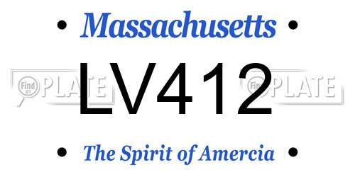 LV412 Massachusetts License Plate
