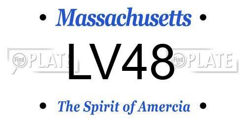 LV48 Massachusetts License Plate