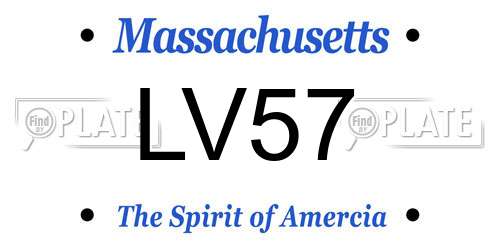 LV57 Massachusetts License Plate