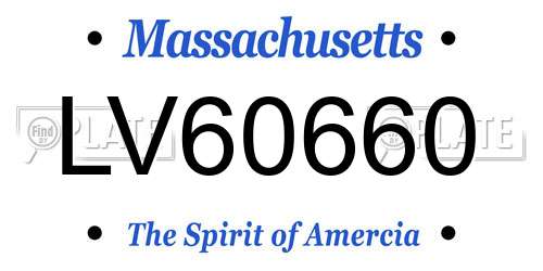 LV60660 Massachusetts License Plate