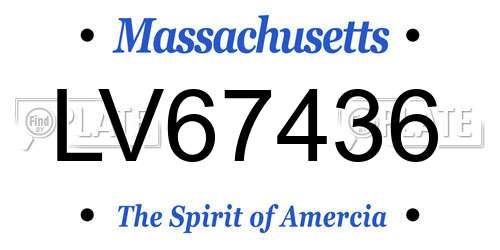 LV67436 Massachusetts License Plate