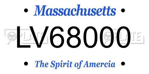 LV68000 Massachusetts License Plate