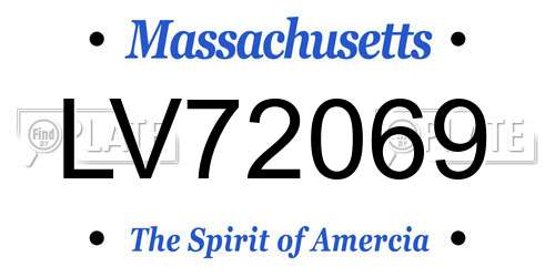 LV72069 Massachusetts License Plate