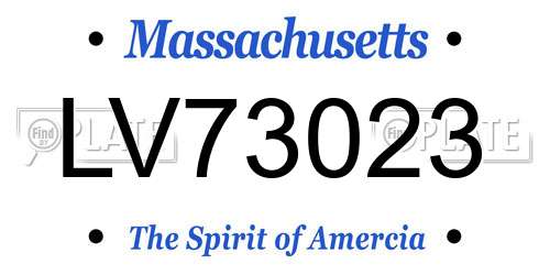 LV73023 Massachusetts License Plate