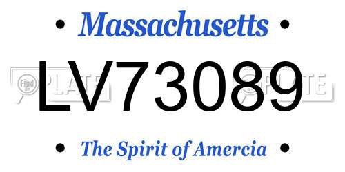 LV73089 Massachusetts License Plate