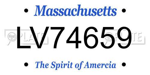 LV74659 Massachusetts License Plate