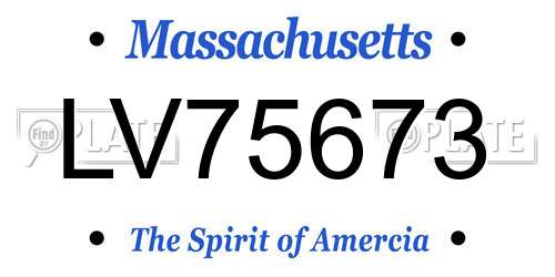 LV75673 Massachusetts License Plate