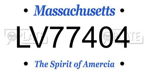 LV77404 Massachusetts License Plate