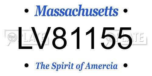 LV81155 Massachusetts License Plate