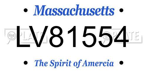 LV81554 Massachusetts License Plate