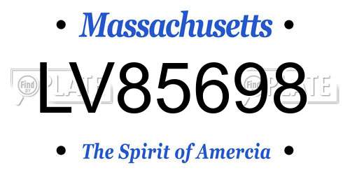 LV85698 Massachusetts License Plate