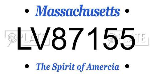 LV87155 Massachusetts License Plate